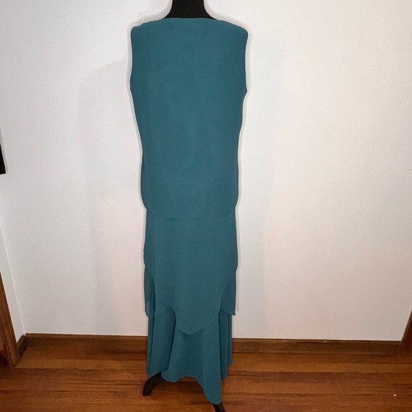 Florentine Soirée Flowing Teal Skirt Set - Picture 6 of 11